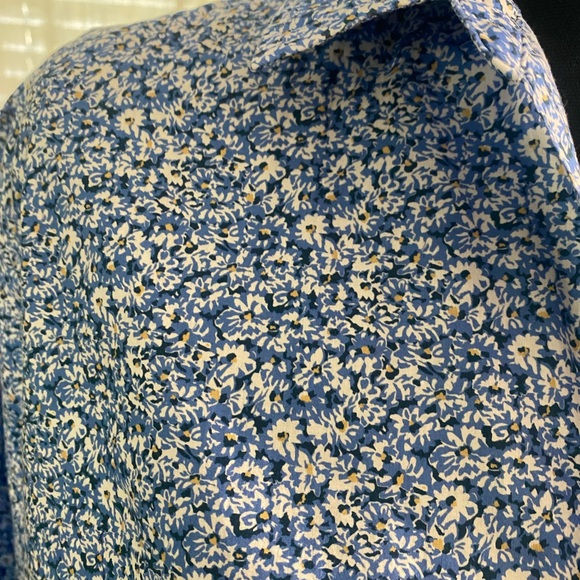 Frank & Eileen Blue and Green Floral Button Down Shirt - Picture 2 of 4